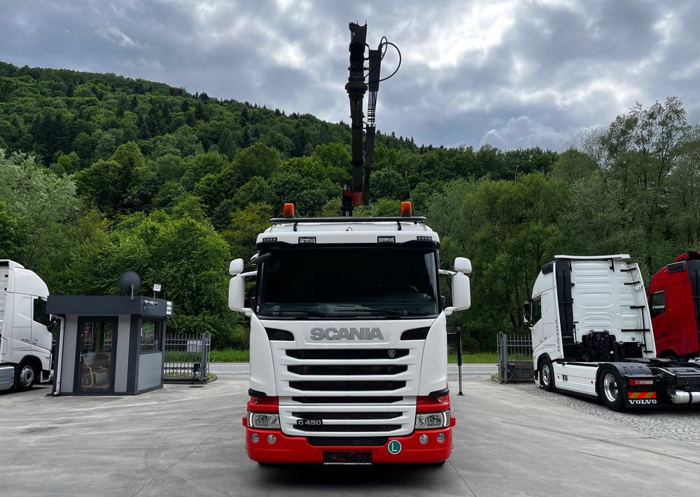 Scania G450 // 6x2// Skrzynia 6.40x2.49 // HDS Palfinger // Oś skrętna podnoszona // - Камион со платформа, Камион со кран: слика 3 Scania G450 // 6x2// Skrzynia 6.40x2.49 // HDS Palfinger // Oś skrętna podnoszona // - Камион со платформа, Камион со кран: слика 3