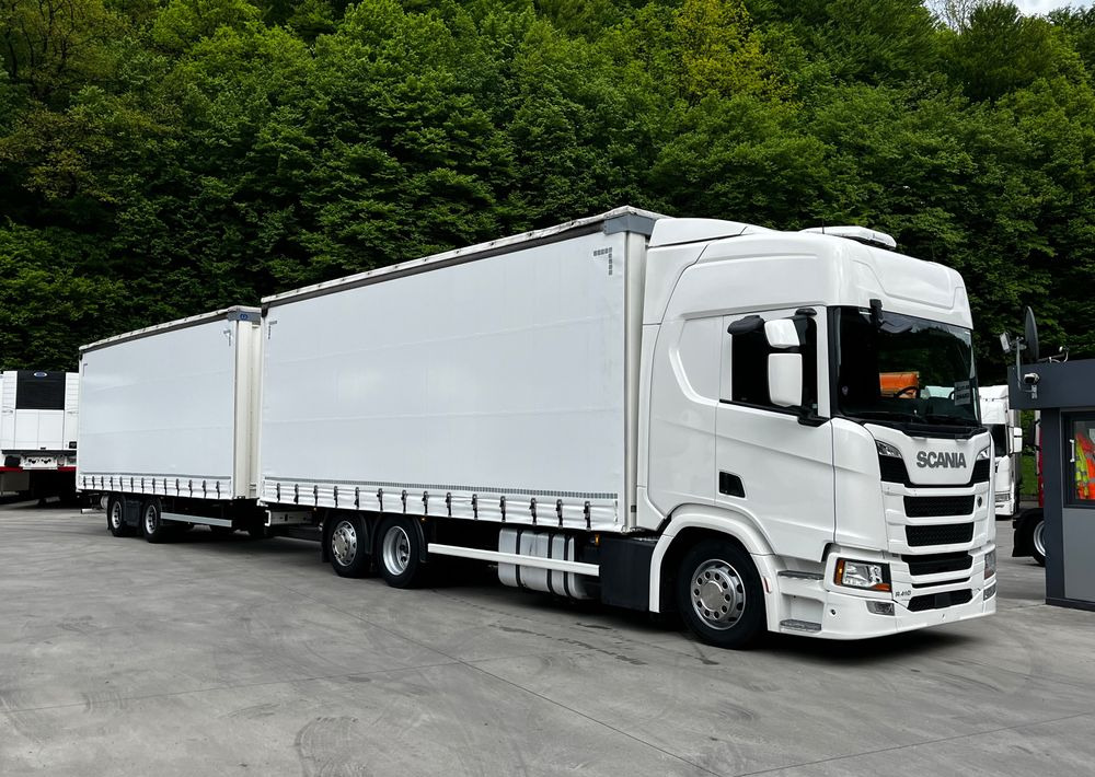 Scania R410 // 2018 // Retarder // Tandem 7.7+7.7 // Przyczepa Krone // Oś podnosozna // - Камион со церада: слика 1 Scania R410 // 2018 // Retarder // Tandem 7.7+7.7 // Przyczepa Krone // Oś podnosozna // - Камион со церада: слика 1