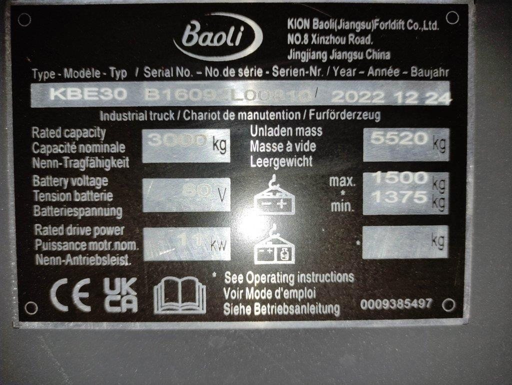 Електричен вилушкар Baoli KBE30: слика 6