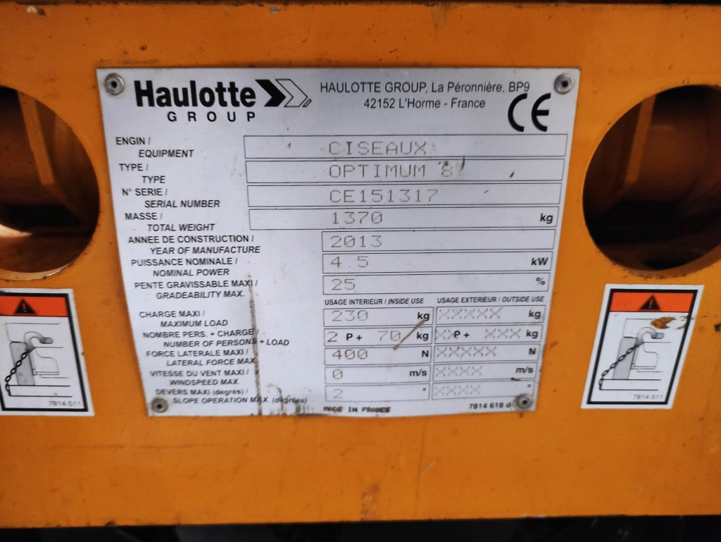 Haulotte OPTIMUM8 - Кревач ножица: слика 5 Haulotte OPTIMUM8 - Кревач ножица: слика 5