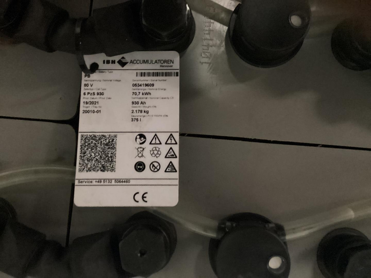 IBH 80V 6 PZS 930 - Батерија за Опрема за ракување со материјали: слика 2 IBH 80V 6 PZS 930 - Батерија за Опрема за ракување со материјали: слика 2