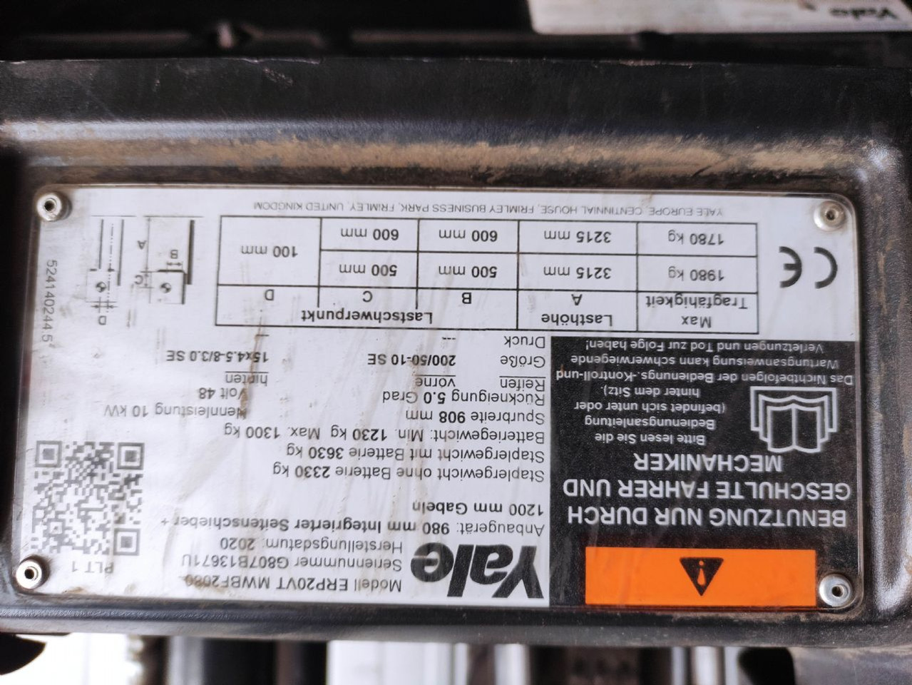 Електричен вилушкар Yale ERP20VT MwBF2080: слика 6