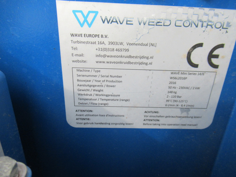 Перач под висок притисок Heatweed Wave MiniSeries 2-120bar 99°C 6L/min Onkruid stoom machine: слика 12