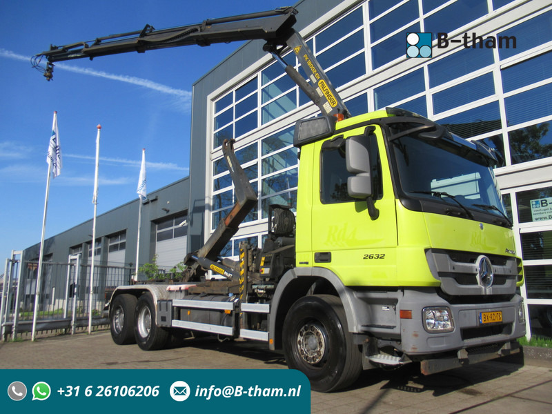 Mercedes-Benz Actros 2632 6X4 Steel + Palfinger PK18002-EH + 20T Haak Hook Haken - Транспортер на контејнер/ Камион со променливо тело, Камион со кран: слика 1 Mercedes-Benz Actros 2632 6X4 Steel + Palfinger PK18002-EH + 20T Haak Hook Haken - Транспортер на контејнер/ Камион со променливо тело, Камион со кран: слика 1