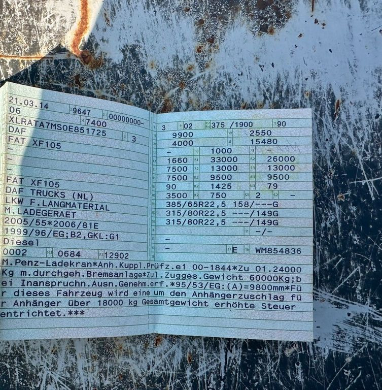 DAF 105.510 6X4 Kran Penz /Atlas Holz Crane DAF 105.510 6X4 Kran Penz /Atlas Holz Crane - Камион за дрва, Камион со кран: слика 4 DAF 105.510 6X4 Kran Penz /Atlas Holz Crane DAF 105.510 6X4 Kran Penz /Atlas Holz Crane - Камион за дрва, Камион со кран: слика 4