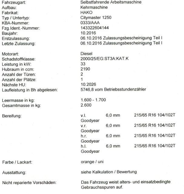Hako Citymaster 1250 Kehrmaschine - Возило за метење: слика 2 Hako Citymaster 1250 Kehrmaschine - Возило за метење: слика 2