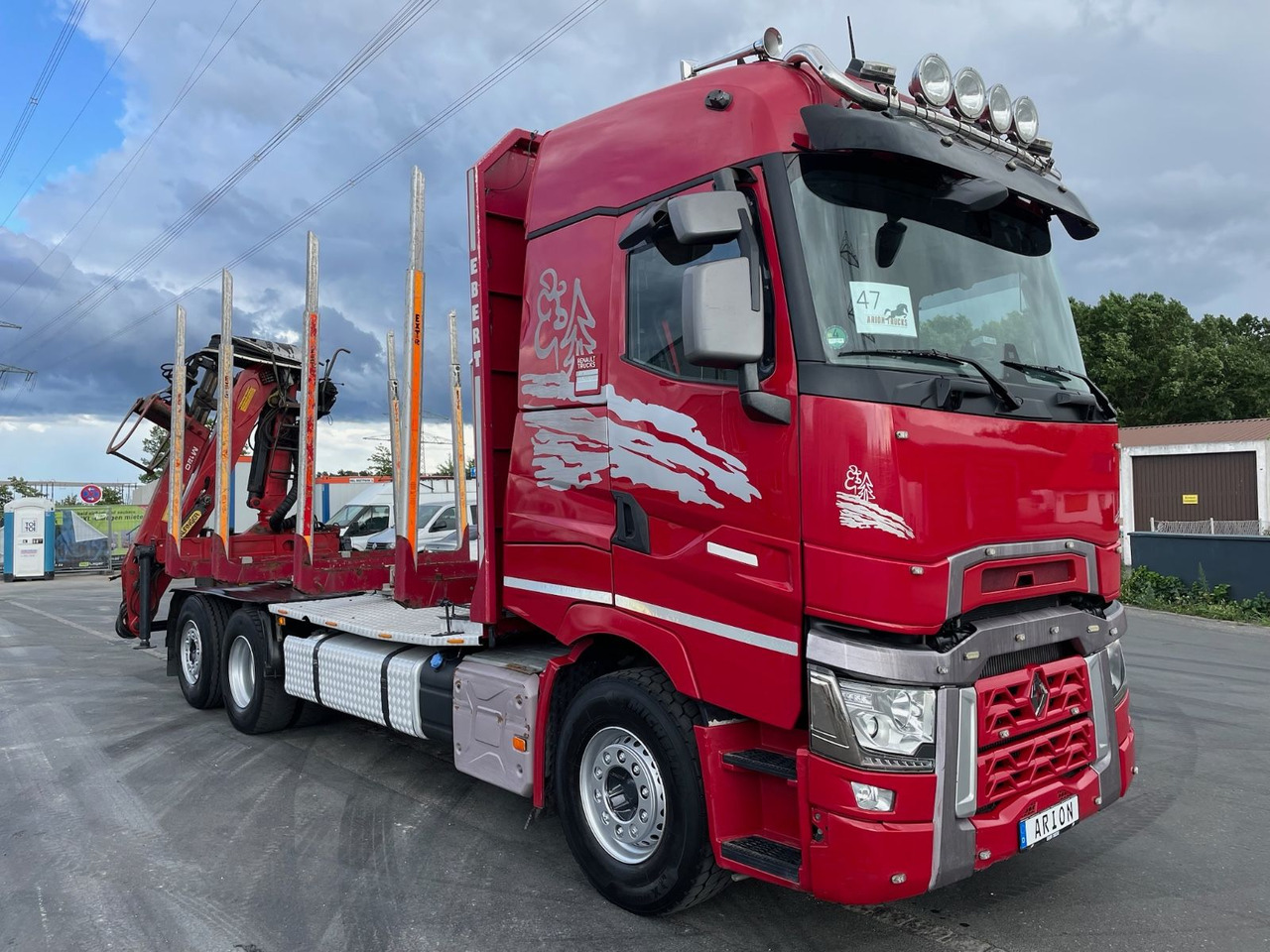 Renault T520 6x2 Kurzholz/PALFINGER/E120Z/VOLVO-ENGINE - Камион за дрва, Камион со кран: слика 1 Renault T520 6x2 Kurzholz/PALFINGER/E120Z/VOLVO-ENGINE - Камион за дрва, Камион со кран: слика 1