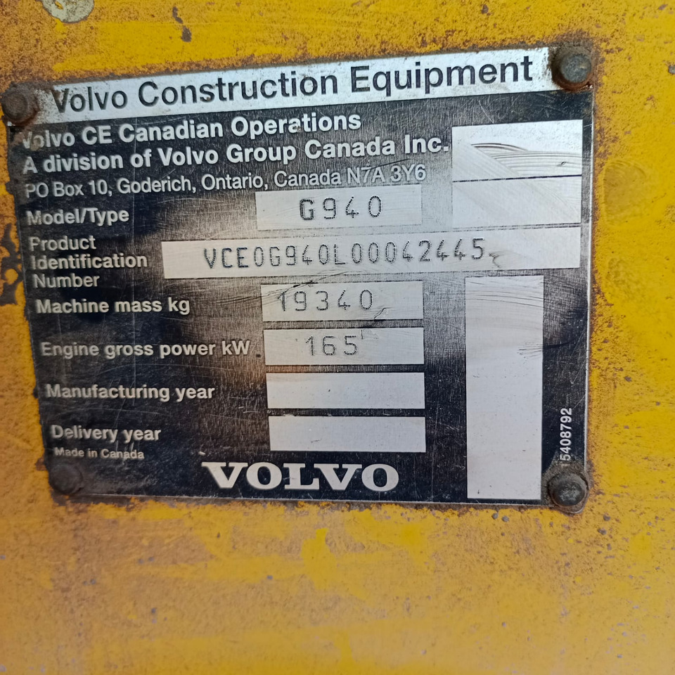 VOLVO G940 - Порамнувач: слика 3 VOLVO G940 - Порамнувач: слика 3