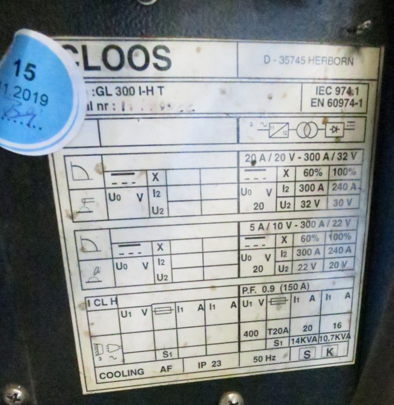 GLOOS GL 300 - Опрема за заварување: слика 3 GLOOS GL 300 - Опрема за заварување: слика 3