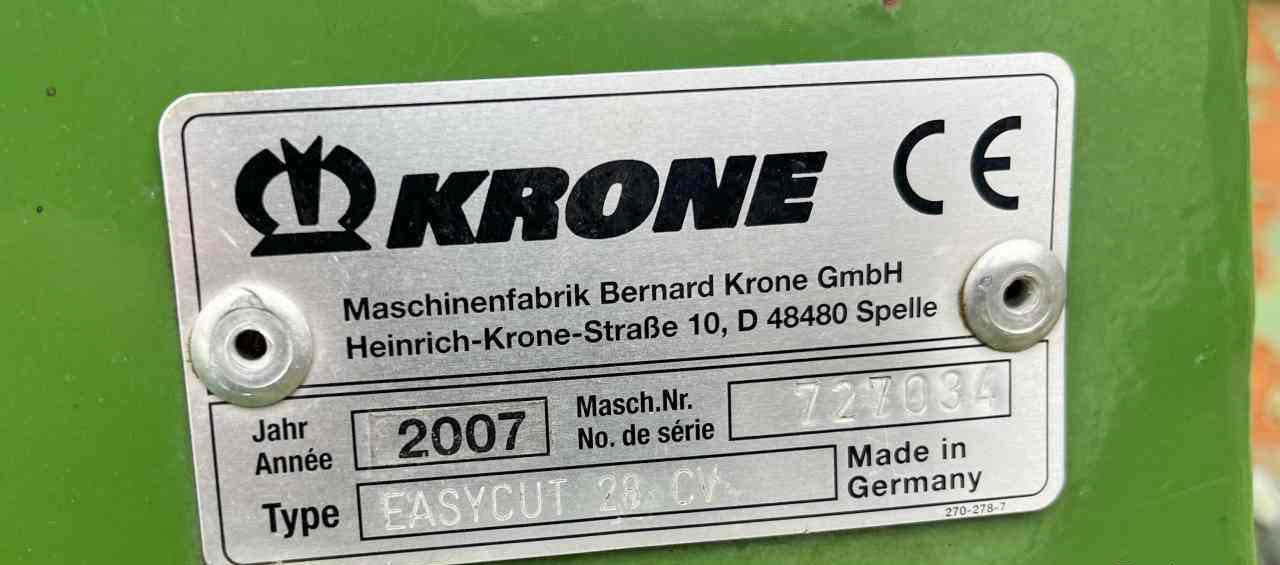 Krone Easycut 28 CV frontmaaier, schijvenmaaier, mower Hooibouwmachines - Косилка: слика 5 Krone Easycut 28 CV frontmaaier, schijvenmaaier, mower Hooibouwmachines - Косилка: слика 5
