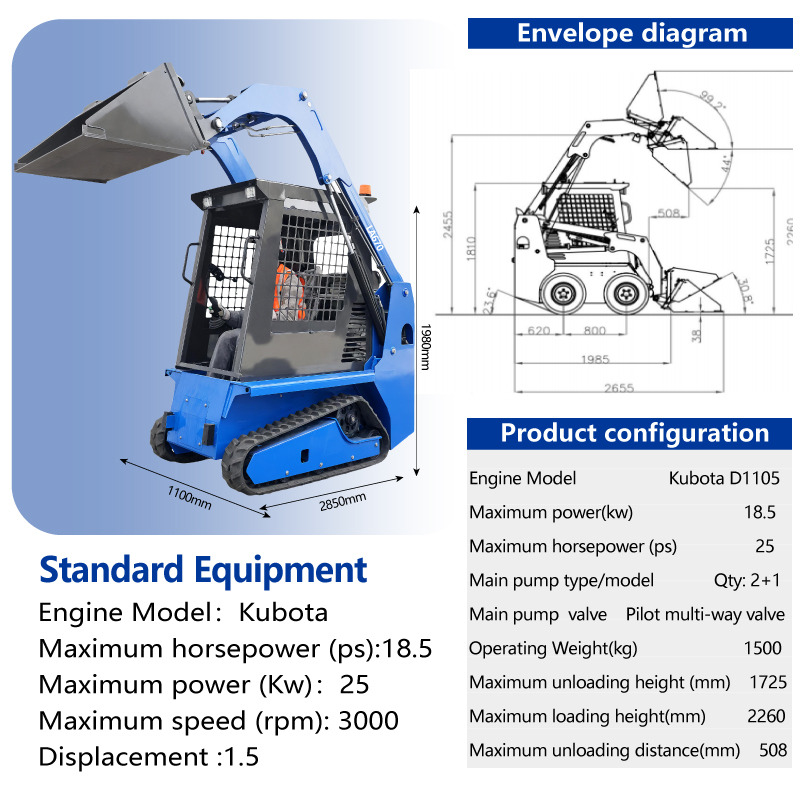 LADYS LADYS LA670 Mini Small Skid Steer Loader Compact Track Diesel Mini Skid Steer Loader For Sale With Small Mini Skid Steer Attachments 4 In 1 Bucket - Компактен натоварувач: слика 2 LADYS LADYS LA670 Mini Small Skid Steer Loader Compact Track Diesel Mini Skid Steer Loader For Sale With Small Mini Skid Steer Attachments 4 In 1 Bucket - Компактен натоварувач: слика 2