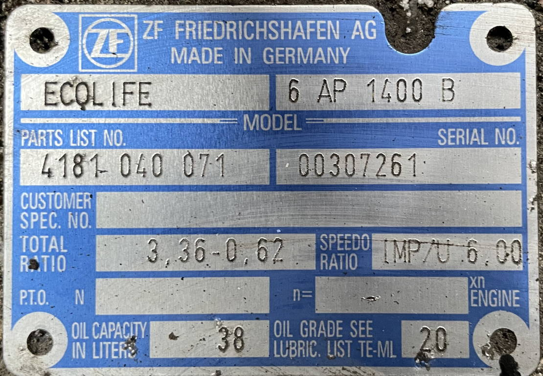 ZF Getriebe ZF 6 AP 1400 B Ecolife 4181040071 6AP1400B Solaris Temsa - Менувач за Автобус: слика 2 ZF Getriebe ZF 6 AP 1400 B Ecolife 4181040071 6AP1400B Solaris Temsa - Менувач за Автобус: слика 2