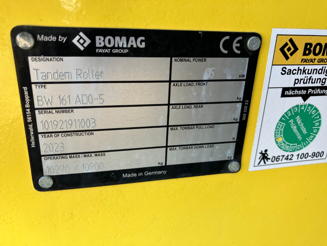 BOMAG DE BW 161 ADO-5 STage V/Tier 4f - Ваљак за пат: слика 2 BOMAG DE BW 161 ADO-5 STage V/Tier 4f - Ваљак за пат: слика 2