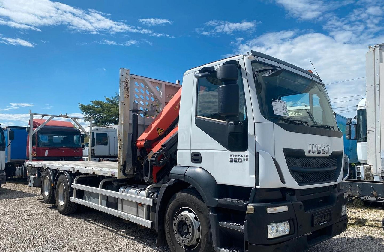 IVECO STRALIS AD260S36 CASSONE FISSO E GRU - Камион со платформа, Камион со кран: слика 1 IVECO STRALIS AD260S36 CASSONE FISSO E GRU - Камион со платформа, Камион со кран: слика 1