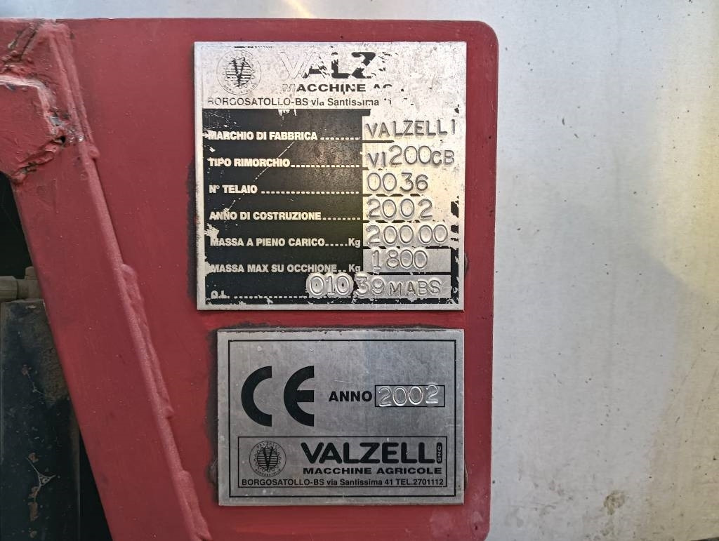 Valzelli 200 cb - Земјоделска приколка: слика 3 Valzelli 200 cb - Земјоделска приколка: слика 3