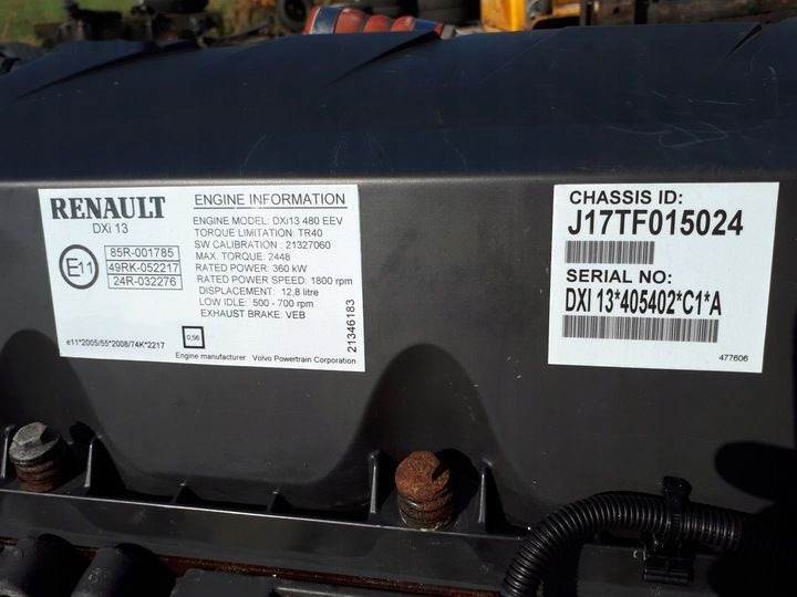 Renault DXI13 480 EURO 5 EEV truck - Мотор за Камион: слика 2 Renault DXI13 480 EURO 5 EEV truck - Мотор за Камион: слика 2