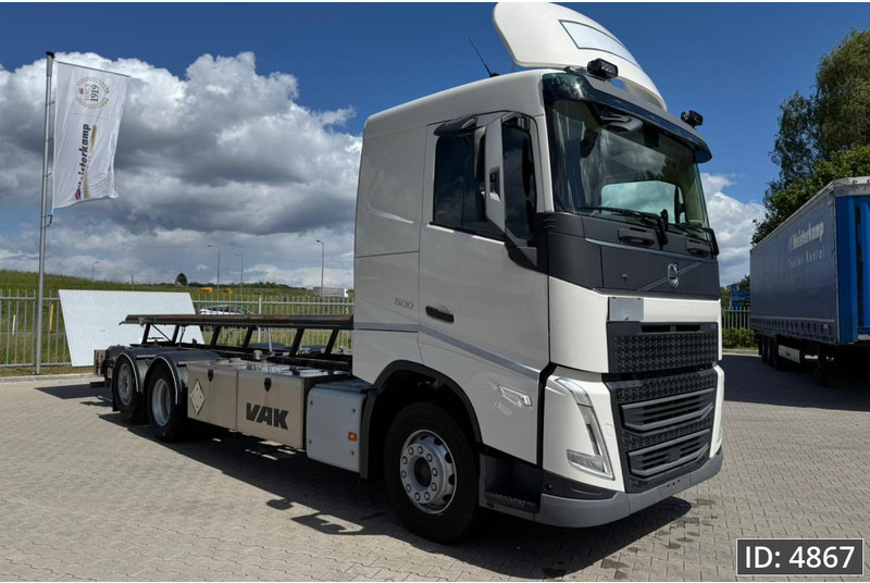 Volvo FH 500 Globetrotter, Euro 6, / 6x2 / Hydraulic body / frame 7.4 m / Tail lift - Транспортер на контејнер/ Камион со променливо тело: слика 5 Volvo FH 500 Globetrotter, Euro 6, / 6x2 / Hydraulic body / frame 7.4 m / Tail lift - Транспортер на контејнер/ Камион со променливо тело: слика 5