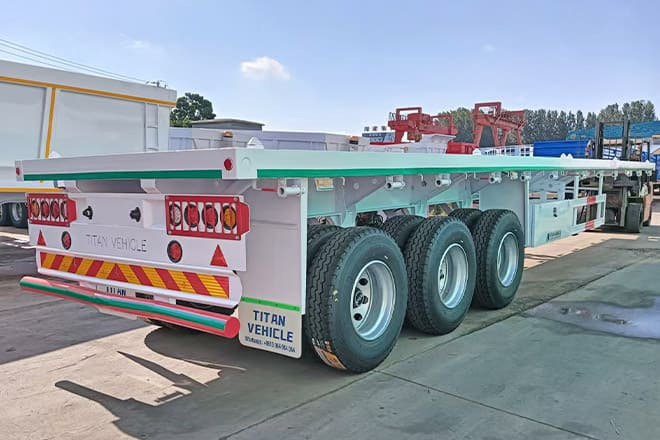 TITAN 3 Axle 40 Ft Flatbed Trailer for Sale in Mauritania - Полуприколка платформа: слика 2 TITAN 3 Axle 40 Ft Flatbed Trailer for Sale in Mauritania - Полуприколка платформа: слика 2