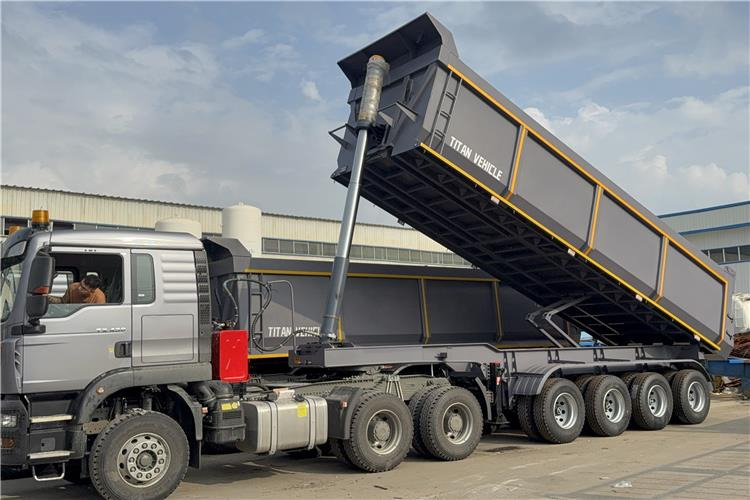 TITAN 4 Axle 80 Ton Dump Trailer for Sale In Cameroon - Кипер полуприколка: слика 1 TITAN 4 Axle 80 Ton Dump Trailer for Sale In Cameroon - Кипер полуприколка: слика 1