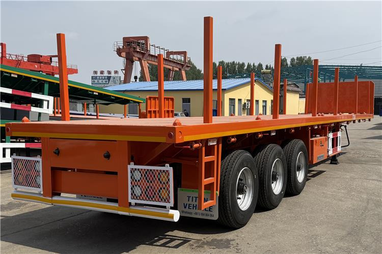 TITAN Container Flatbed Truck Trailer with Piles In Angola - Транспортер на контејнер/ Полуприколка со променливо тело: слика 3 TITAN Container Flatbed Truck Trailer with Piles In Angola - Транспортер на контејнер/ Полуприколка со променливо тело: слика 3