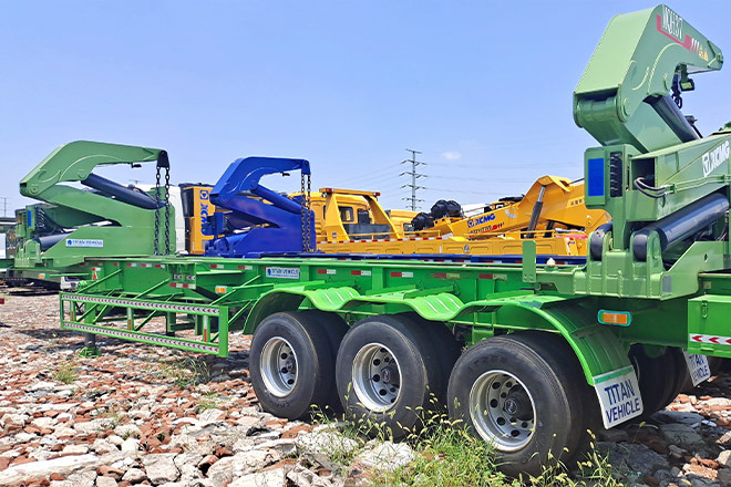 XCMG China 37Ton Side Lifter for Sale in Togo - Транспортер на контејнер/ Полуприколка со променливо тело: слика 2 XCMG China 37Ton Side Lifter for Sale in Togo - Транспортер на контејнер/ Полуприколка со променливо тело: слика 2