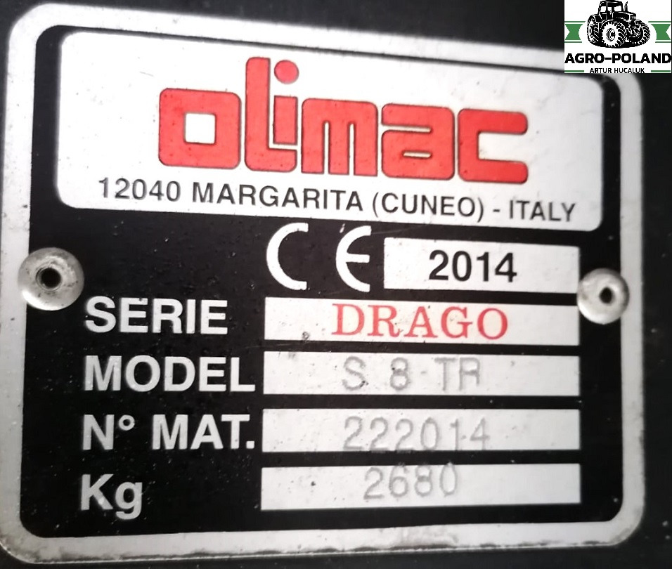 OLIMAC DRAGO S 8 TR - 8X70 - 2014 ROK - Комбајн за пченка: слика 2 OLIMAC DRAGO S 8 TR - 8X70 - 2014 ROK - Комбајн за пченка: слика 2