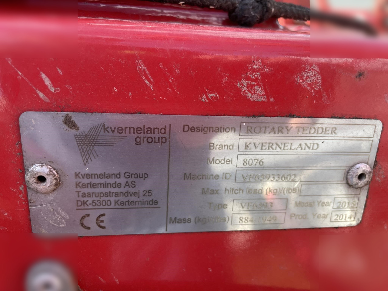 2015 KVERNELAND TAARUP 8076 - Превртувач и гребло: слика 4 2015 KVERNELAND TAARUP 8076 - Превртувач и гребло: слика 4