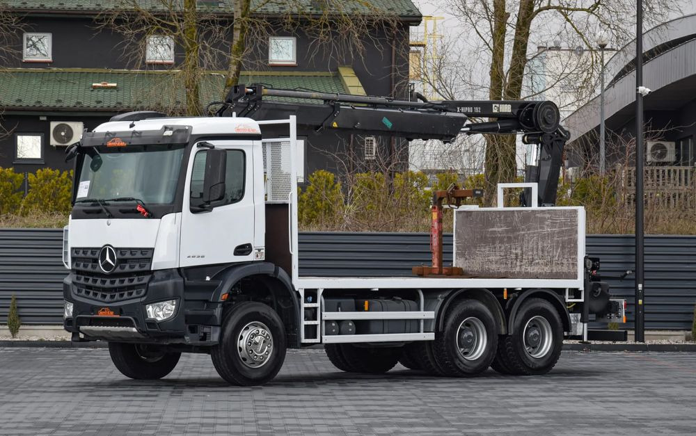 Mercedes-Benz AROCS 2636 / 6x4 / HIAB X-HIPRO 192 E-3 / WYSUW x3 / ROTATOR / STEROWANIE RADIOWE / UDT / PODPORY HYDRAULICZNE / AUTOMAT / KAMERA COFANIA / NISKI PRZEBIEG / SPROWADZONY - Камион со платформа, Камион со кран: слика 1 Mercedes-Benz AROCS 2636 / 6x4 / HIAB X-HIPRO 192 E-3 / WYSUW x3 / ROTATOR / STEROWANIE RADIOWE / UDT / PODPORY HYDRAULICZNE / AUTOMAT / KAMERA COFANIA / NISKI PRZEBIEG / SPROWADZONY - Камион со платформа, Камион со кран: слика 1