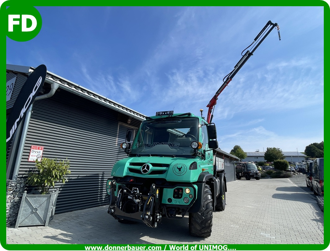 Unimog U318 - UHN mit Ladekran und Forstgreifer , Traumzustand - Камион со кран: слика 1 Unimog U318 - UHN mit Ladekran und Forstgreifer , Traumzustand - Камион со кран: слика 1