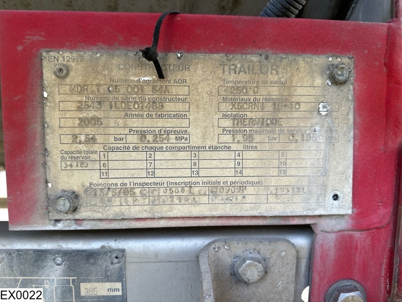 Trailor Bitum 34120 Liter, 1 Compartment - Полуприколка цистерна: слика 3 Trailor Bitum 34120 Liter, 1 Compartment - Полуприколка цистерна: слика 3