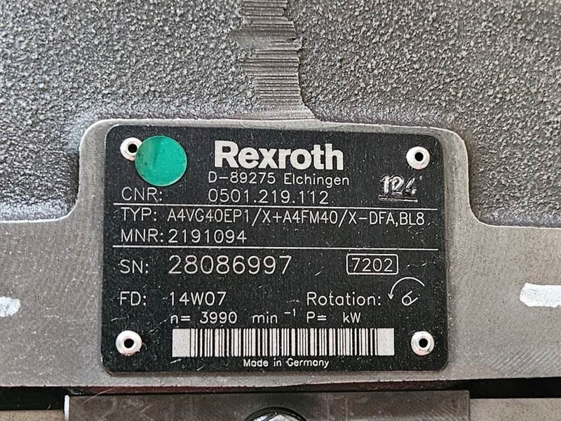 Хидраулика за Градежна машина Deutz 6160TTVECCOM 1.5-Rexroth A4VG40EP1-CVT: слика 6