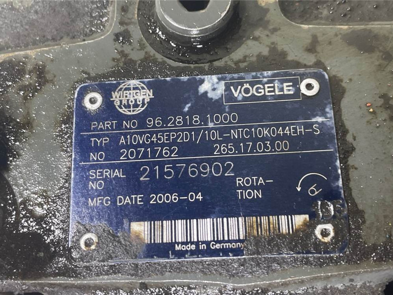 Vögele 96.2823.1000/R902071762/265.17.03.00-Drive pump - Хидраулика за Градежна машина: слика 4 Vögele 96.2823.1000/R902071762/265.17.03.00-Drive pump - Хидраулика за Градежна машина: слика 4