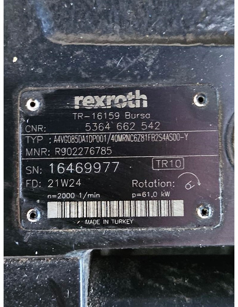 Yanmar V120-Rexroth A4VG085-Drive pump/Fahrpumpe/Rijpomp - Хидраулика за Градежна машина: слика 5 Yanmar V120-Rexroth A4VG085-Drive pump/Fahrpumpe/Rijpomp - Хидраулика за Градежна машина: слика 5