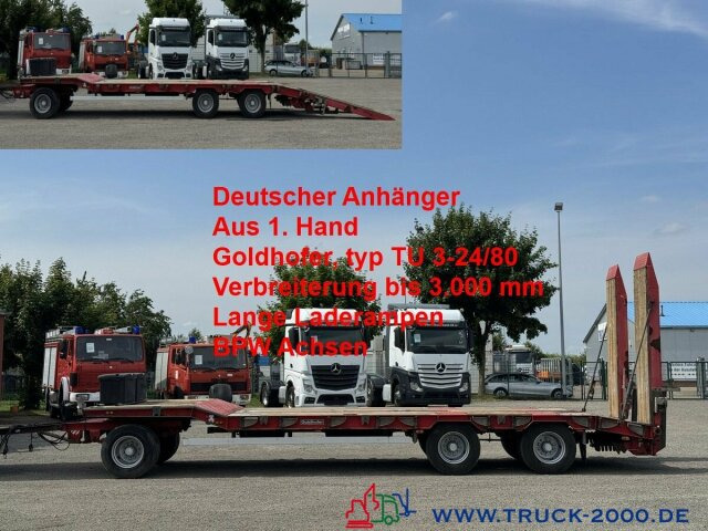 Goldhofer TU3-24/80 3 Achsen Verbreiterung bis 3m ABS/ EBS - Приколка за низок утовар: слика 1 Goldhofer TU3-24/80 3 Achsen Verbreiterung bis 3m ABS/ EBS - Приколка за низок утовар: слика 1