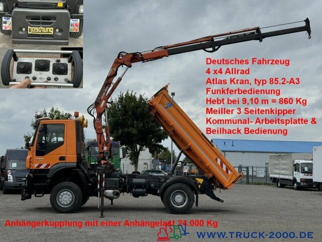Iveco Stralis AD190T33 4x4 Winterdienst Atlas Kran - Кипер, Камион со кран: слика 1 Iveco Stralis AD190T33 4x4 Winterdienst Atlas Kran - Кипер, Камион со кран: слика 1