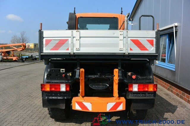 Камион со платформа, Комунално/ Специјално возило Unimog U 400 4 x 4 Mulag Teleskopausleger + Zapfwelle: слика 12