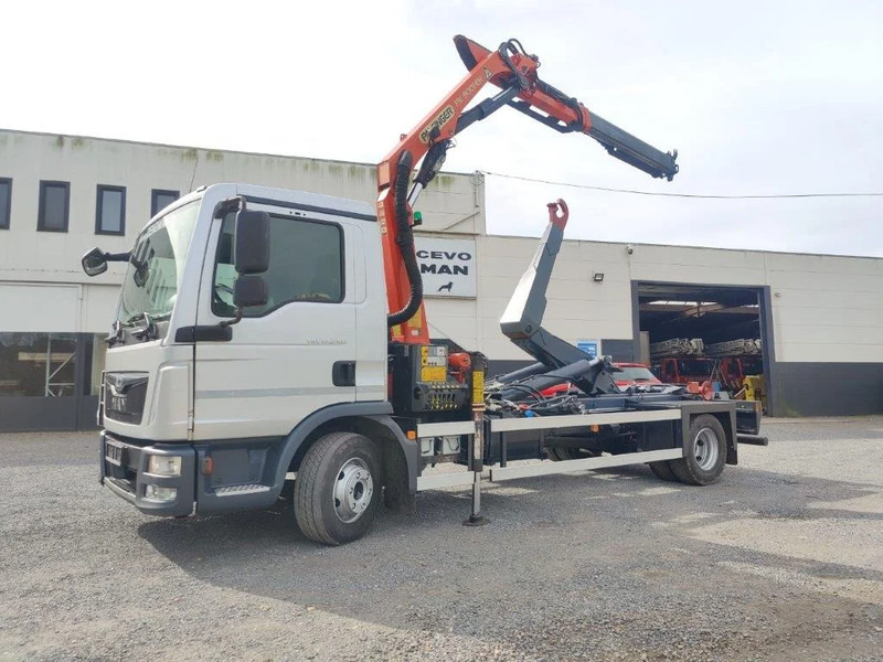 MAN TGL 12.250 Containersysteem met kraan Palfinger PK9001 + Remote - Камион со кука за подигање, Камион со кран: слика 1 MAN TGL 12.250 Containersysteem met kraan Palfinger PK9001 + Remote - Камион со кука за подигање, Камион со кран: слика 1