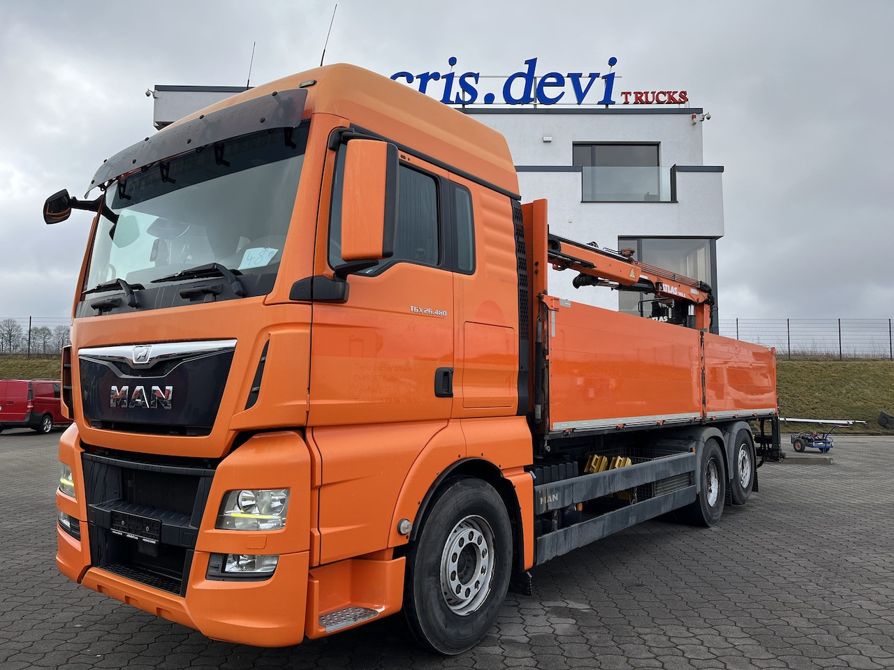 MAN TGX 26.480 6x2 Atlas 145.2 Baustoff - Камион со кран, Камион со платформа: слика 1 MAN TGX 26.480 6x2 Atlas 145.2 Baustoff - Камион со кран, Камион со платформа: слика 1