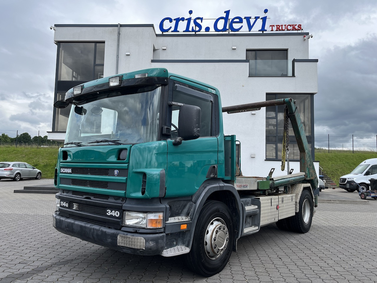 Scania P114 340 4x2 Trösch Absetzkipper Retarder AHK - Камион за подигање контејнери: слика 1 Scania P114 340 4x2 Trösch Absetzkipper Retarder AHK - Камион за подигање контејнери: слика 1