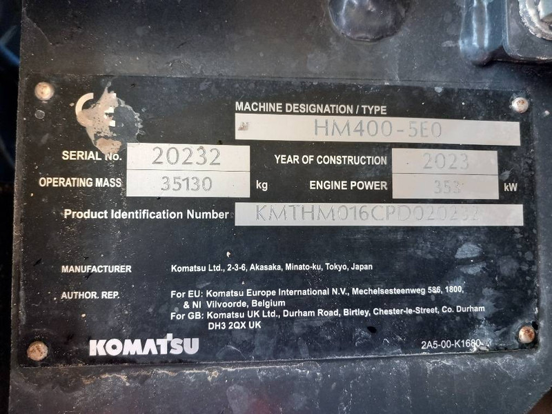 Komatsu HM400-5E0 - Зглобен истоварувач: слика 2 Komatsu HM400-5E0 - Зглобен истоварувач: слика 2