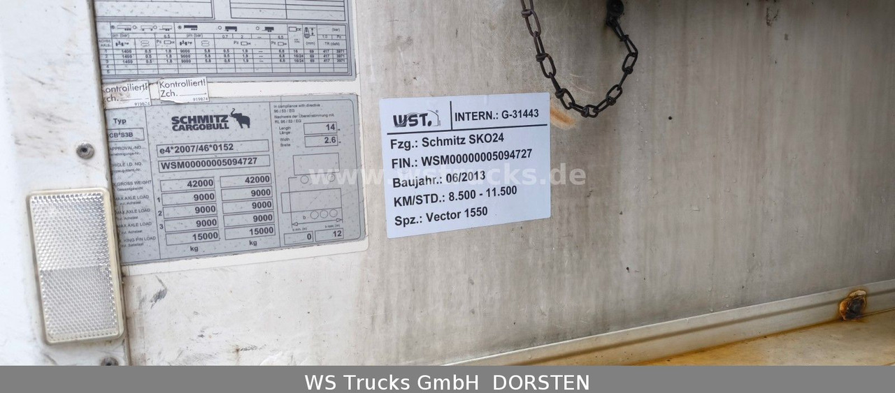 Полуприколка ладилник Schmitz Cargobull SKO 24 Kühlauflieger Vector 1550 Strom/Diesel: слика 13