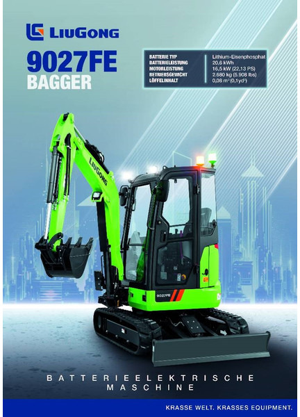 LIUGONG 9027 FE vollelektrisch, 2.680 kg - Мини багер: слика 1 LIUGONG 9027 FE vollelektrisch, 2.680 kg - Мини багер: слика 1