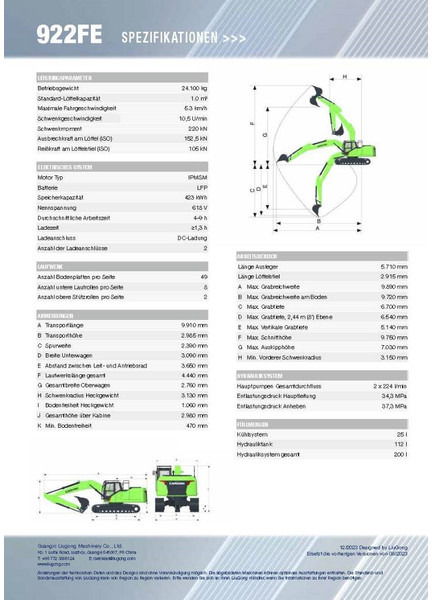 LIUGONG 922 FE vollelektrisch, 24.100 kg - Багер гасеничар: слика 2 LIUGONG 922 FE vollelektrisch, 24.100 kg - Багер гасеничар: слика 2