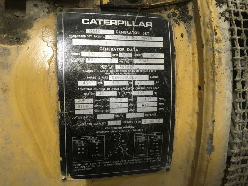 Генераторска поставка Caterpillar 3412 38S GENERATOR 468 KVA USED: слика 7