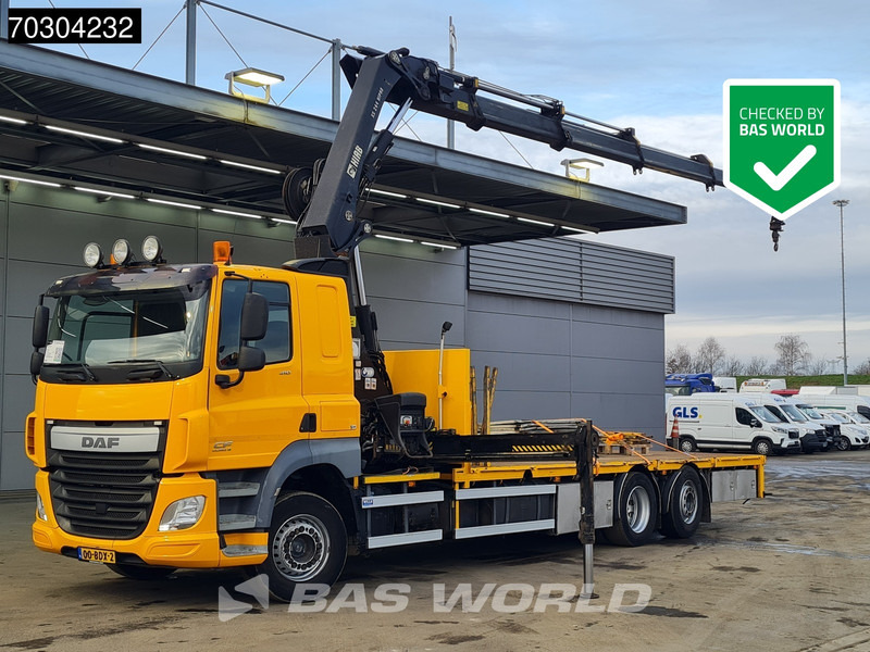 DAF CF 410 CF 6X2 HIAB 244EP-4 HIPRO Crane Kran Lift +Steering Axle Automatic Euro 6 - Камион со платформа, Камион со кран: слика 1 DAF CF 410 CF 6X2 HIAB 244EP-4 HIPRO Crane Kran Lift +Steering Axle Automatic Euro 6 - Камион со платформа, Камион со кран: слика 1