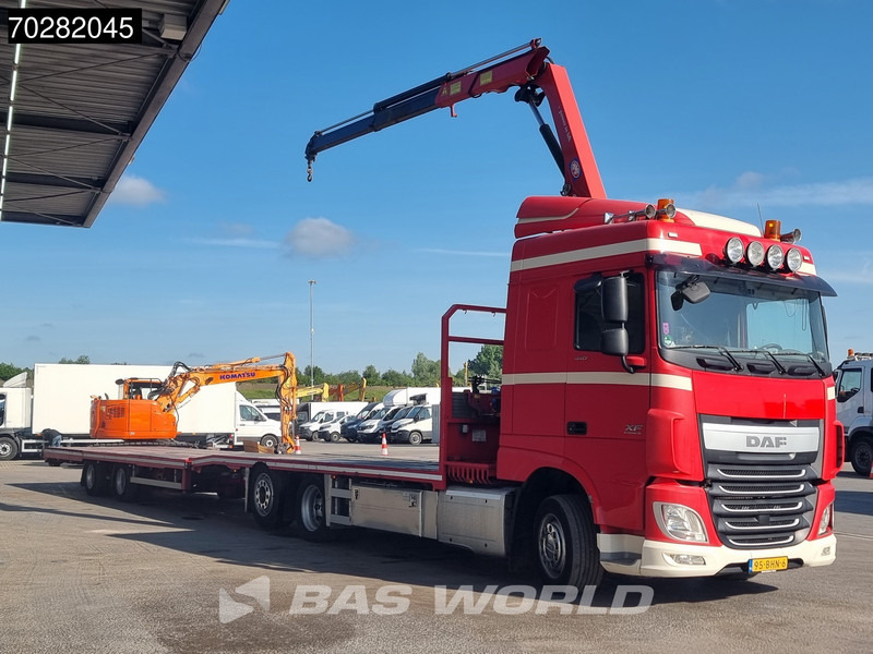 DAF XF 440 6X2 NL-Truck Transporter HMF 900-K2 Kran Lift-Lenkachse Euro 6 - Камион со платформа, Камион со кран: слика 3 DAF XF 440 6X2 NL-Truck Transporter HMF 900-K2 Kran Lift-Lenkachse Euro 6 - Камион со платформа, Камион со кран: слика 3
