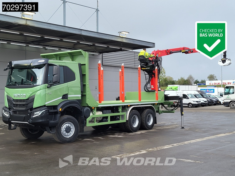 Iveco T-Way 450 6X6 UNUSED! Palfinger Q150Z Crane Retarder Holztransport Big-Axle LED Euro 6 - Камион за дрва, Камион со кран: слика 1 Iveco T-Way 450 6X6 UNUSED! Palfinger Q150Z Crane Retarder Holztransport Big-Axle LED Euro 6 - Камион за дрва, Камион со кран: слика 1