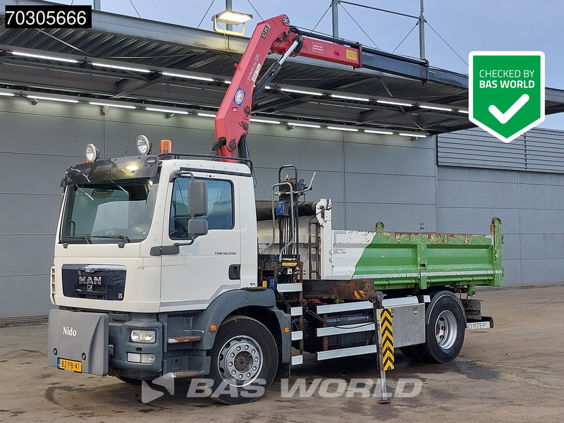 MAN TGM 18.290 4X2 HMF1035-K2 Crane Kran 6m3 3-side tipper Automatic Euro 5 - Кипер, Камион со кран: слика 1 MAN TGM 18.290 4X2 HMF1035-K2 Crane Kran 6m3 3-side tipper Automatic Euro 5 - Кипер, Камион со кран: слика 1