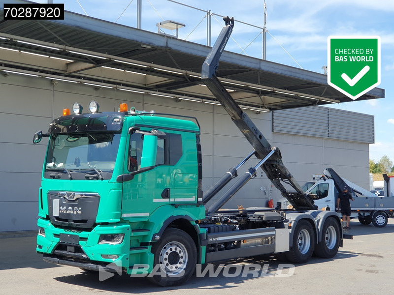 MAN TGS 28.510 6X2 Meiller RS21 65 Hooklift Lift-Axle Automatic Navi Retarder Euro 6 - Камион со кука за подигање: слика 1 MAN TGS 28.510 6X2 Meiller RS21 65 Hooklift Lift-Axle Automatic Navi Retarder Euro 6 - Камион со кука за подигање: слика 1