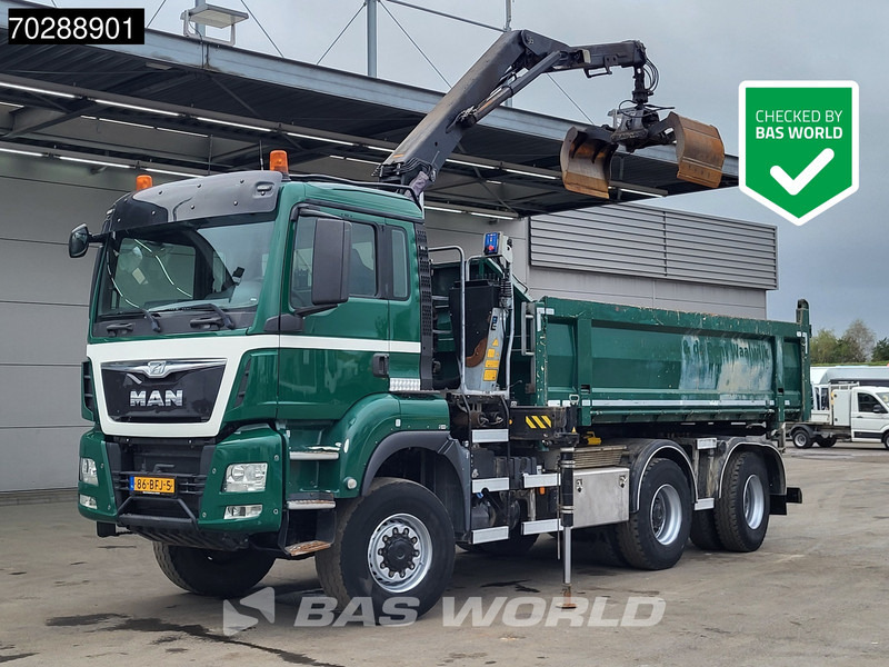 MAN TGS 33.440 TGS 6X6 NL-Truck 12m3 Jansen Tipper HMF 1643 Crane Steering-Axle Big-Axle Automatic Euro 6 - Кипер, Камион со кран: слика 1 MAN TGS 33.440 TGS 6X6 NL-Truck 12m3 Jansen Tipper HMF 1643 Crane Steering-Axle Big-Axle Automatic Euro 6 - Кипер, Камион со кран: слика 1